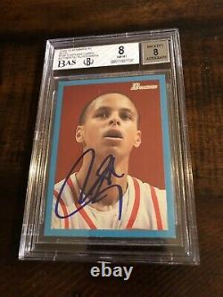 09 Bowman Blue Stephen Curry RC AUTO BGS 8 /1948Steph Rookie High End! Grail