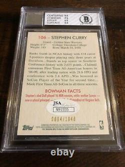 09 Bowman Blue Stephen Curry RC AUTO BGS 8 /1948Steph Rookie High End! Grail