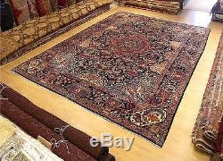 10x13 SIGNED Handmade High Quality Antique Pictorial Kashmar Wool Rug-Excellent