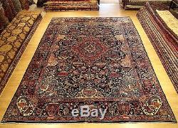 10x13 SIGNED Handmade High Quality Antique Pictorial Kashmar Wool Rug-Excellent