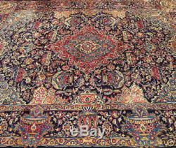 10x13 SIGNED Handmade High Quality Antique Pictorial Kashmar Wool Rug-Excellent