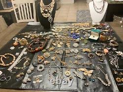 144 Pc High End Vintage Costume Jewelry Lot Signed And Unsigned No Junk