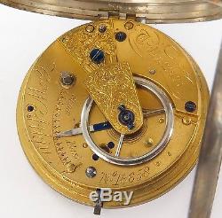1871 Signed High Grade Fusee English S/silver Pocket Watch. C W Atkin, Tullamore