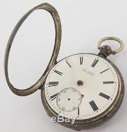 1871 Signed High Grade Fusee English S/silver Pocket Watch. C W Atkin, Tullamore