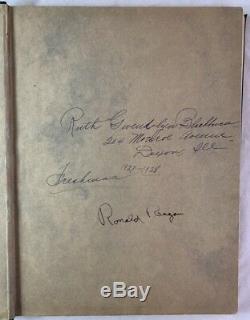 1928 Hand Signed President Ronald Reagan Dixon High School Yearbook w COA PSA