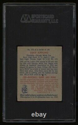 1949 Luke Appling Bowman High Number #175 SGC Authenticate Auto Autograph Signed