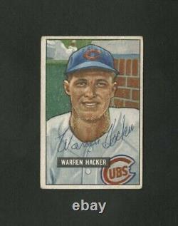 1951 Bowman #318 Warren Hacker Autographed Signed Chicago Cubs High Number Card