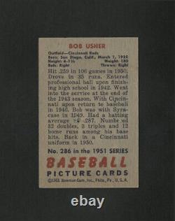 1951 Bowman Baseball Card High #286 Bob Usher Autographed Signed Cincinnati Reds
