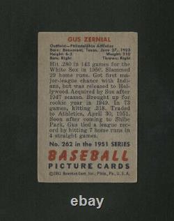 1951 Bowman High #262 Gus Zernial Autographed Signed Philadelphia Athletics A's