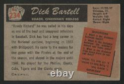 1955 Bowman #234 Dick Bartell Autographed Hq Signed Cincinnati Reds High Number