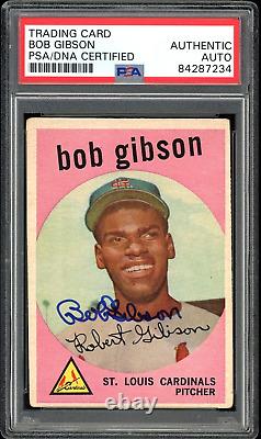 1959 Autograph Topps Bob Gibson Rookie Signed RC #514 PSA Authentic Auto