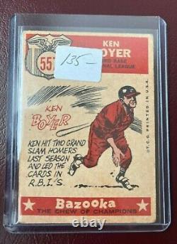 1959 Topps Ken Boyer All Star Signed Card #557 High Number Rare Autograph