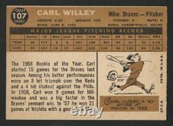 1960 Topps #107 Carl Willey Autographed Signed Milwaukee Braves High Grade Card