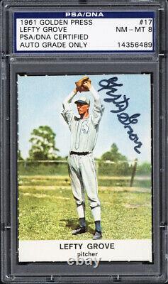 1961 Golden Press Lefty Grove high grade with Mint autograph PSA/DNA 8 signed
