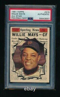 1961 TOPPS #579 WILLIE MAYS signed autograph PSA/DNA high # super tough SWSW6