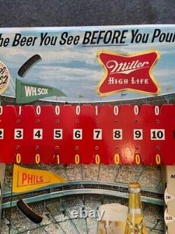 1962 Miller High Life Baseball Scoreboard Sign, all original, best available