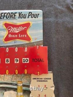 1962 Miller High Life Baseball Scoreboard Sign, all original, best available