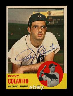 1963 Topps 240 Rocky Colavito High Grade Card Autographed Gem Mint Signed Tigers