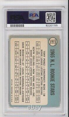 1965 Topps #581 Tony Perez Signed Autographed Card PSA 3 Auto 10 HOF