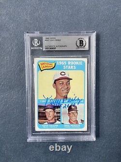 1965 Topps Tony Perez rookie signed. Reds auto. BAS Autograph Card SP High# VG