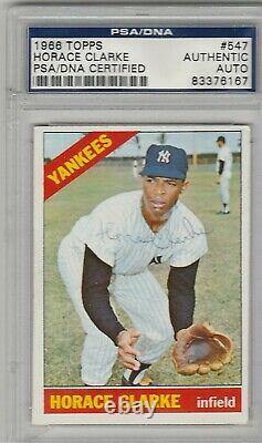 1966 Topps #547 Horace Clarke Signed Autograph Sp High # Psa/dna Coa Slabbed