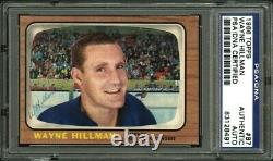 1966 Topps #87 Wayne Hillman Psa/dna Autographed Signed High Grade Hockey Card