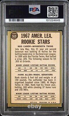 1967 Topps #569 Rod Carew Signed RC Rookie Auto Autograph PSA 3 DNA 10 NICE AUTO