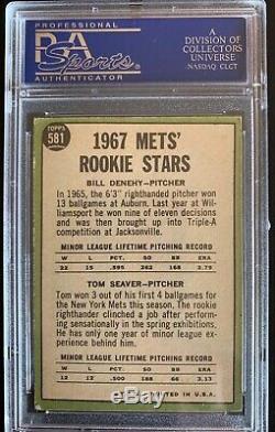 1967 Topps #581 Tom Seaver Autographed Rookie Card- Psa/dna Super High End Mets