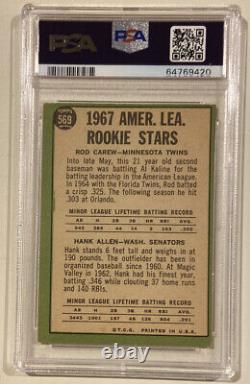 1967 Topps ROD CAREW Signed Rookie Baseball Card #569 PSA 3 PSADNA Auto Grade 10