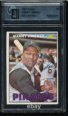 1967 Topps Signed/Auto Manny Jimenez #586 Hi# Pirates GAI Authentic rare