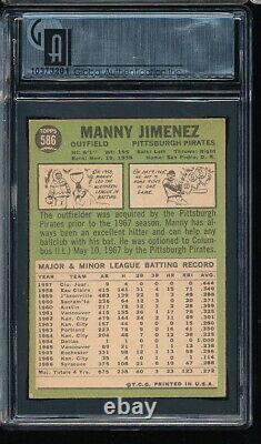 1967 Topps Signed/Auto Manny Jimenez #586 Hi# Pirates GAI Authentic rare