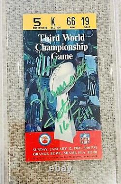 1969 Joe Namath Signed Super Bowl 3 High Grade Ticket Autograph Psa/dna Low Pop