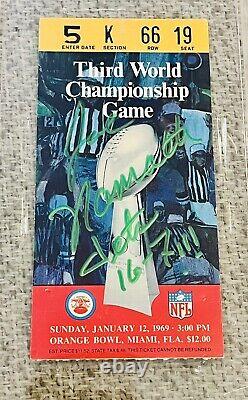 1969 Joe Namath Signed Super Bowl 3 High Grade Ticket Autograph Psa/dna Low Pop