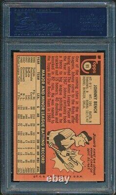 1969 Topps #95 Johnny Bench PSA/DNA 9 AUTO DETAIL SIGNED HIGH END EXMT CENTERED