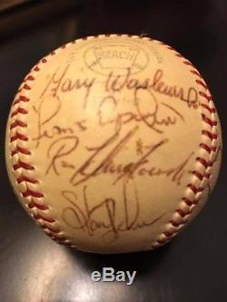 1970 NY Yankees Autographed Baseball High Grade withReal Thurman Munson With BAS LOA