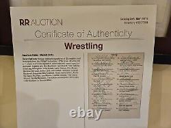 1970s WWWF Sign In Sheet Autographs Andre The Giant, Rick Flair, High Chief RARE