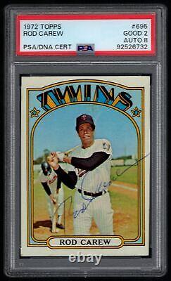 1972 Topps Signed PSA Authenticated Rod Carew SP High Number Auto PSA 2 #695