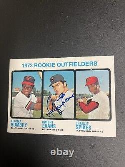 1973 Topps Dwight Evans #614 Baseball Card JSA Signed Rookie Autograph