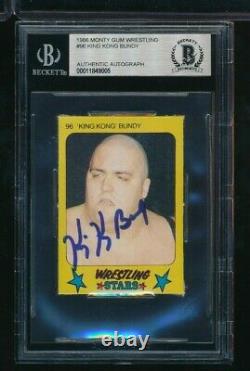 1986 Monty Gum King Kong Bundy #96 signed autographed BAS Beckett high grade