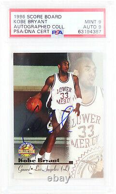 1996 Kobe Bryant Lakers Autograph Signed High School Rookie Card Rc Psa 9 Auto 9