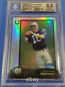 1998 Bowman Chrome Peyton Manning Bcp#1 Rookie Graded Bgs 8.5 Mimt High Grade