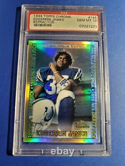 1999 Topps Chrome Edgerrin James Rookie Refractor Sp High Grade Psa 10 Gem Mint