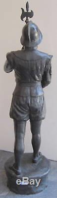 19th Century Rare Bronze 40'' High Statue of a Soldier SIGNED MAGNIFICENT