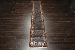 2'8'' x 14'9'' Signed Hand Knotted Wool Pictorial Hunting Area Rug Teal Runner