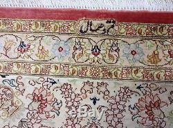 2 x 5 Silk Persian Qum Oriental Rug Small Hand Knotted Signed High Quality