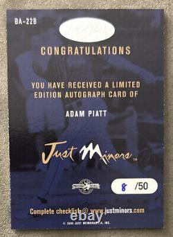 2000 Just Autographs Adam Piatt Rookie Card (RC) BA-22B #'d /50 High-Grade NM