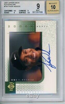 2001 Tiger Woods UD Players Ink Autographed Rookie RC BGS 9/10 Auto High Subs