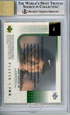 2001 Tiger Woods UD Players Ink Autographed Rookie RC BGS 9/10 Auto High Subs
