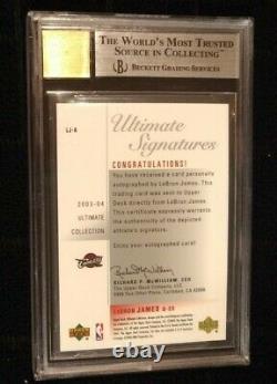 2003 Ultimate Collection Signatures LEBRON JAMES Rookie Auto Rc Bgs 9 High Subs