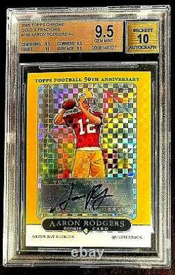 2005 Aaron Rodgers Topps Chrome Gold Auto Xfractor Refractor /399 Bgs 9.5 10 Rc